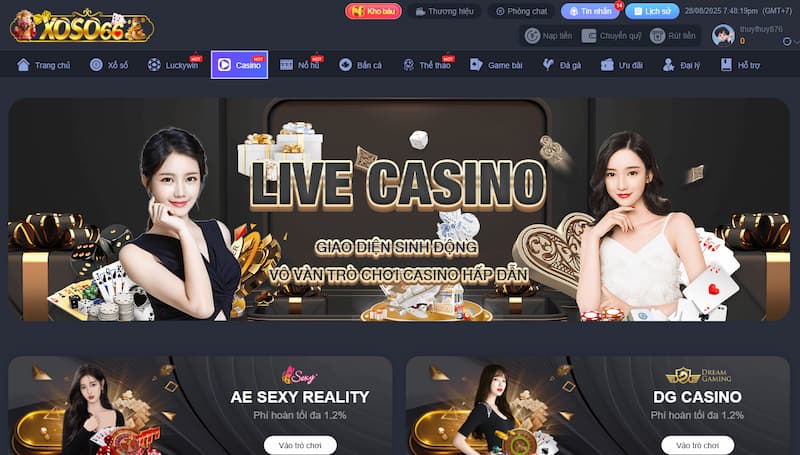 Khám phá sảnh casino XOSO66: Giải trí bất tận, thưởng lớn bất ngờ 1 Casino XOSO66
